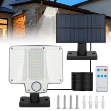 Solar Wandleuchte Solar Außenleuchte Fernbedienung Tragbar 3 Stufen für Rasen