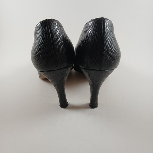 Escada Women Shoes with Heels black leather With Suede Upper And Chain Size 5 - Picture 5 of 7