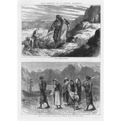 Die Karriere eines weißen Sklaven I - antiker Druck 1875