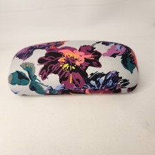 Vera Bradley Hard Clam Shell Eyeglass Sunglass Case Gray Purple