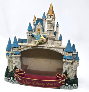 Vintage Walt Disney World Cinderella Castle Tinker Bell 3D Picture Frame 9" H