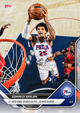 2025-26 Topps Now NBA 158 Dominick Barlow Philadelphia 76ers 1st 25/10 PR 443