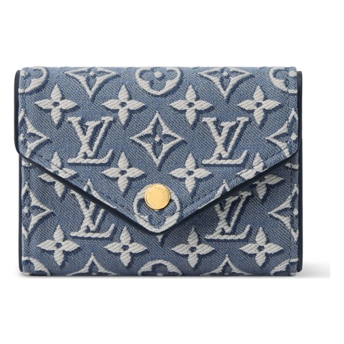 Louis Vuitton Portefeuille Victorine Wallet Monogram Blue M29924 Auth