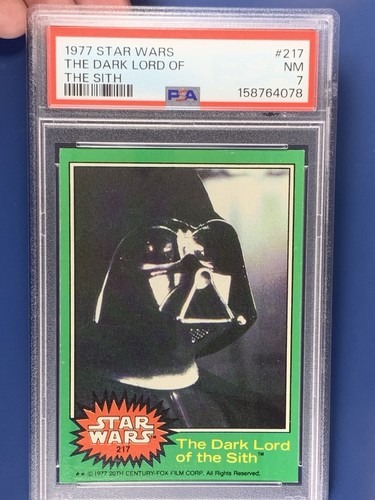1977 Topps Star Wars #217 The Dark Lord of the Sith — PSA 7