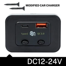 RV USB Outlet Dual USB A Type C Ports Charging Socket Panel for Car Boat 12-24V.