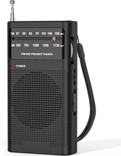 Small Radios Portable AM FM Transistor radios 2AA Battery Operated with Black