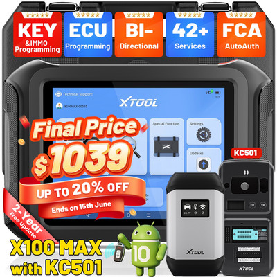 XTOOL X100 MAX +KC501 IMMO Key Programmer & Auto Diagnostic Scanner Topo Mapping
