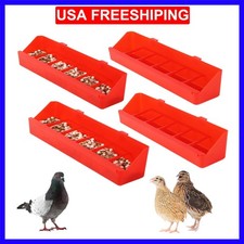 4 Pack No Mess Quail Feeder Removable 6 Slots Hanging Chicken Feeder Trough W...