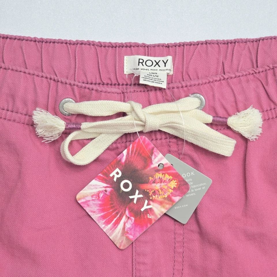 Pantalones Cortos Roxy Mujer Talla Grande Rosa Cordón Informales Playa Verano Nuevos con Etiquetas Foto 4 de 4