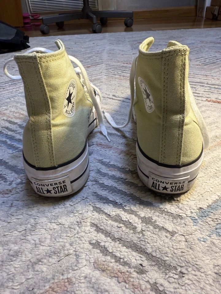 Zapatillas Converse All Star Plataforma Elevadora Parte Superior Alta Verde Blanco - Talla US W 6 Foto 4 de 4