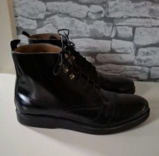 H by Hudson Men’s  Black Leather Lace-Up Ankle Boots Size 11 / EU 45