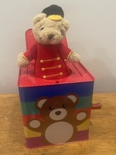 FAO Schwartz Jack-in-The-Box Musical Tin Box Pop-Up Toy Soldier Bear