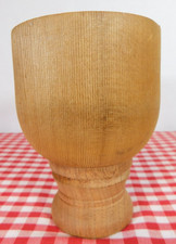 Antigua copa de pedestal molde de mantequilla de madera con Danos este día nuestro pan diario