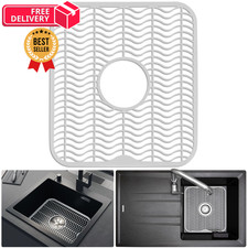 DecorRack Sink Protector, 12 x 11 in Plastic Mat for 1 Pack, White
