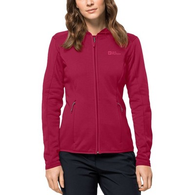 Jack Wolfskin Womens Baiselberg Full Zip Hooded Fleece Jacket - Cranberry - S