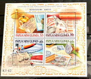 PAPUA NEW GUINEA - 1985 100 YYEARS of the POST OFFICE       s/s   mnh     #26243