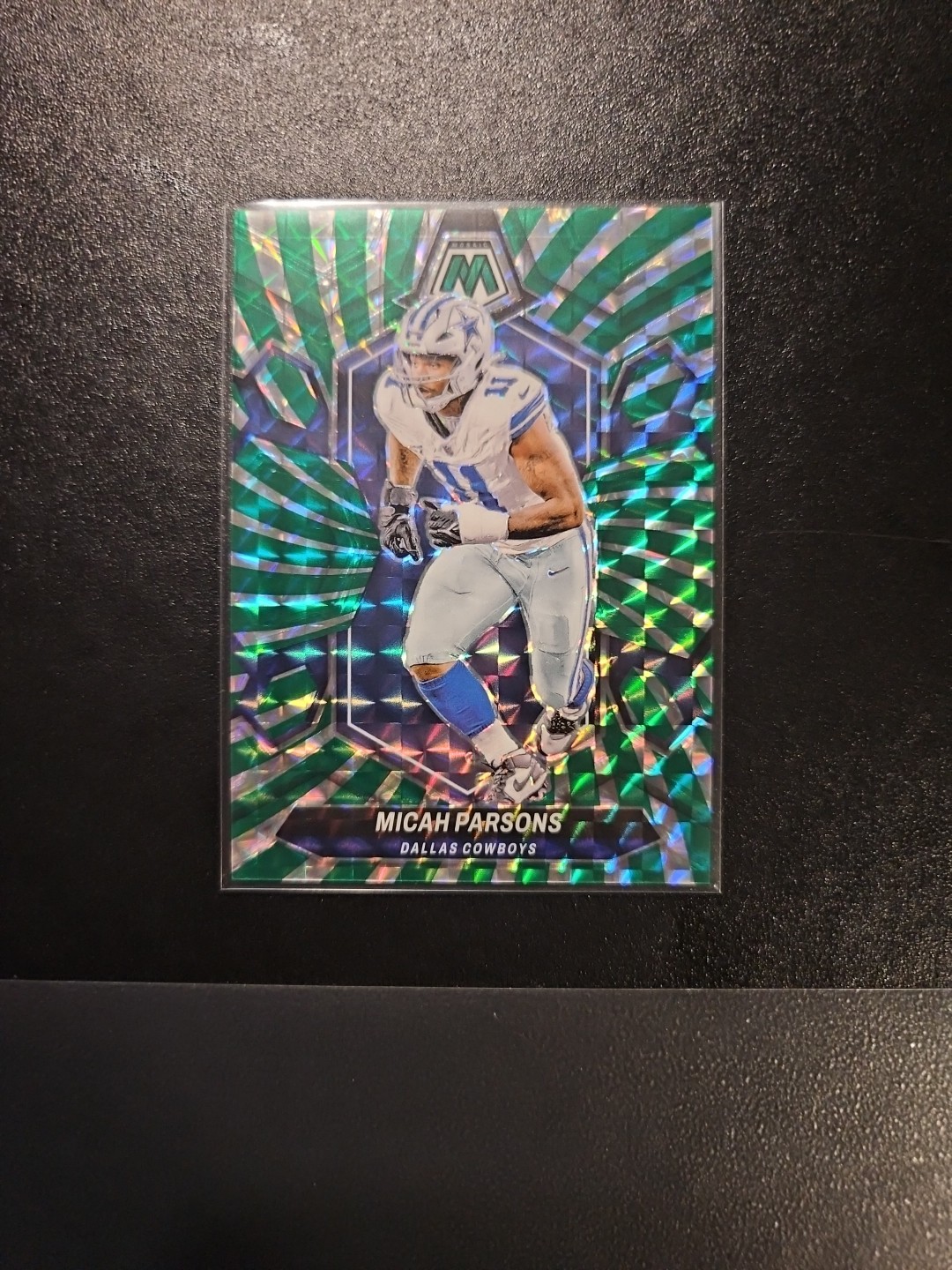 2024 Panini Mosaic Micah Parsons #62 Green Swirl Mosaic Prizm /13