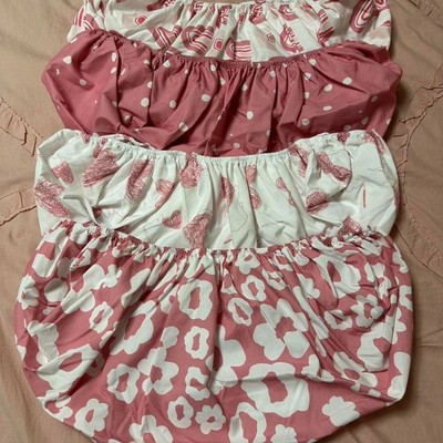 Lot of 4 Baby Girl multi patterned bassinet sheets. Fits a 32x16 bassinet pad.