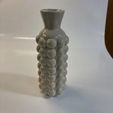 Old East Main Ceramic Bubble Vase White 9 Inches Tall Diameter 2.5 Inches NEW