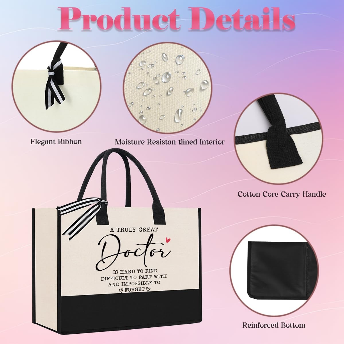 AASRR Doctor Tote Bag - Appreciation Gifts for Female Doctor - Thank You, Chr...