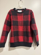 Old Navy Buffalo Plaid Red Black Crewneck Sweater Youth XS 5 Christmas Sweater