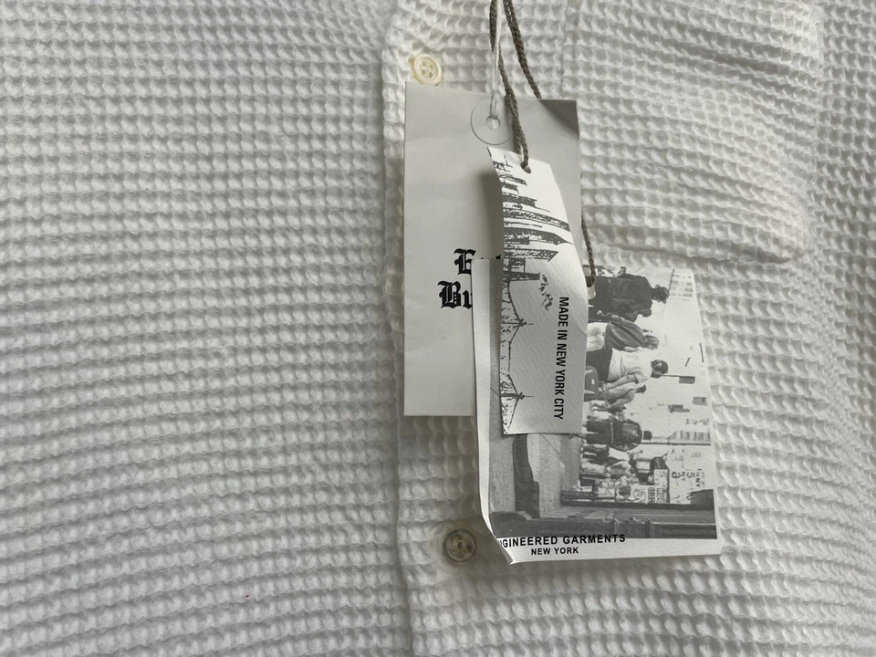 Engineered одежды вафельной ткани рубашка на пуговицах размер 2 новый с Ярлыками белый яркий - Изображение 4 из 4