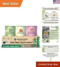 Bamboo Toilet Paper 3-Ply - Eco-Friendly, Quick Dissolving, 1200 Sheets Total