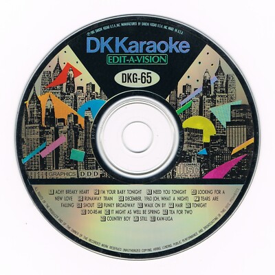 DK KARAOKE DKG-65 - ORIGINAL EDIT-A-VISION CD+G - OUT OF PRINT!!!