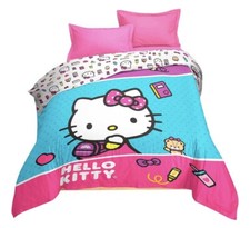 Edredón completo Hello Kitty auténtico de Providencia reversible vendedor de Estados Unidos.