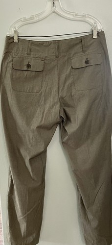 Michael Kors Woman Safari Green Pin Stripe Cotton Pants Size 14 - Picture 4 of 8