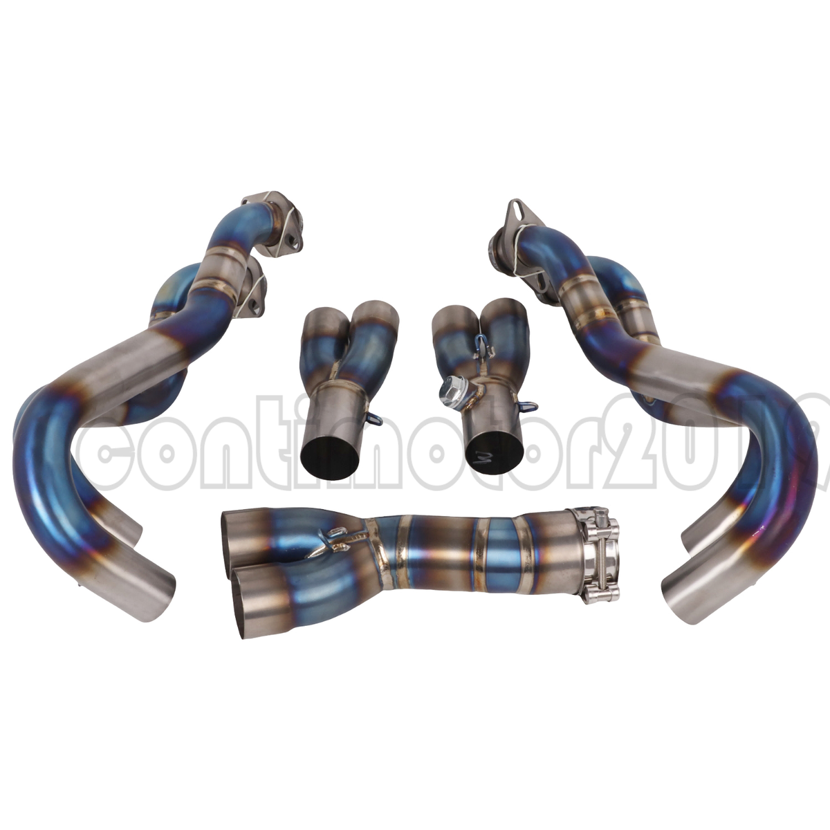 Blue Exhaust Header Front Pipe Titanium For Kawasaki Ninja