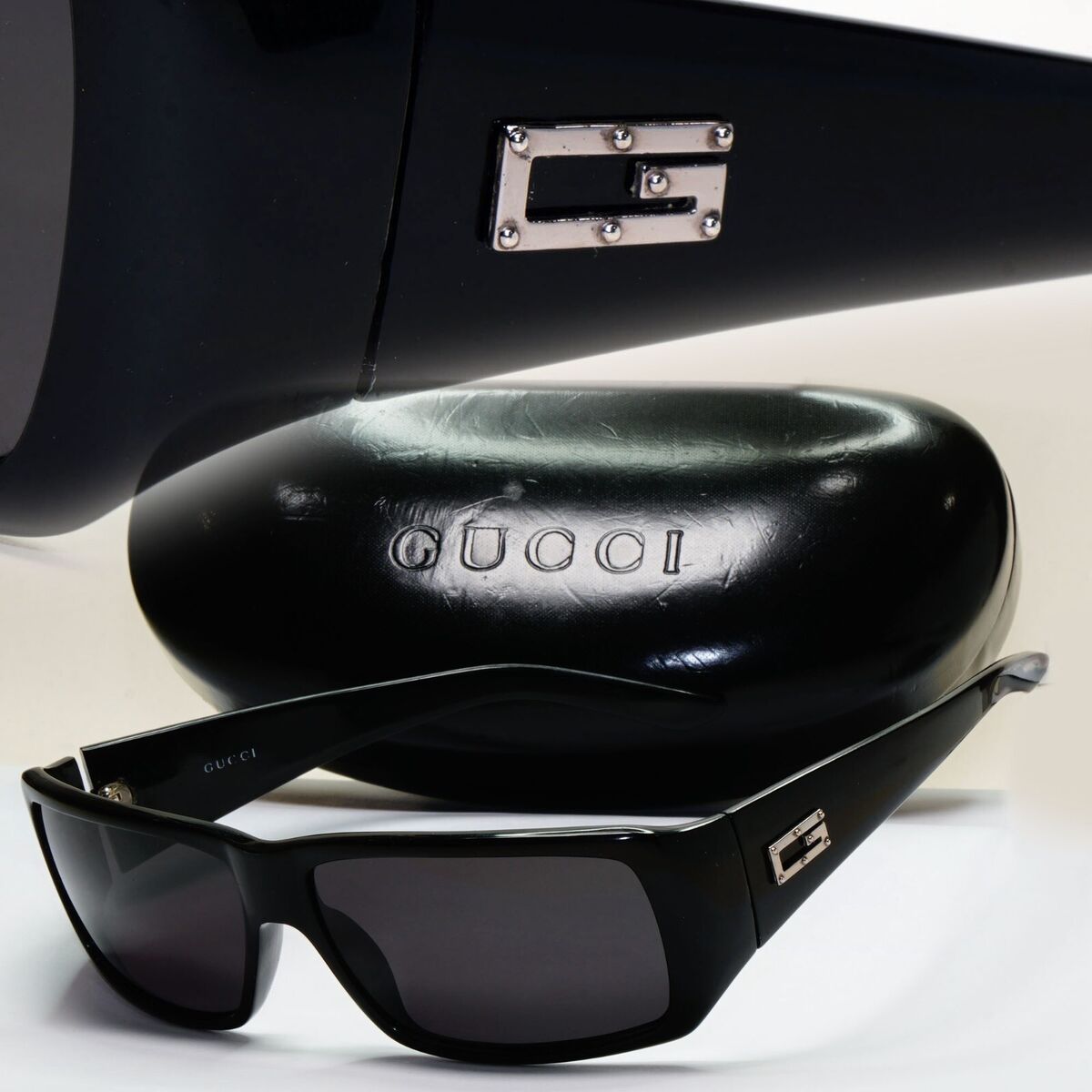 Gucci Sunglasses 1997 Vintage Black Wrap Retro Unisex GG Gucci Sunglasses 1997 Vintage Black Wrap Retro Unisex GG