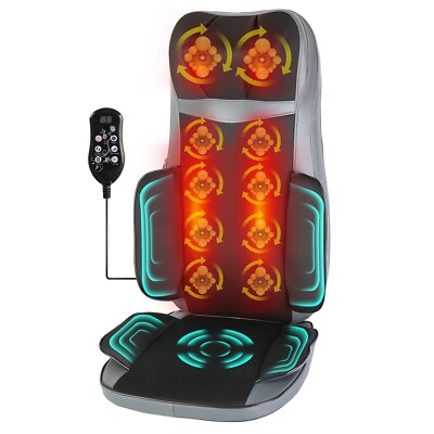 Shiatsu Neck Back Massager with Heat 3D Kneading Massage Chair Pad for Car Seat