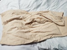 J. Jill 100 Linen Fully Lined Ivory Crop Pants Size 16 Beige Tan Split Cuff