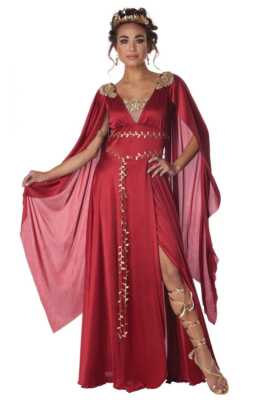 CA1674 Red Roman Greek Goddess Grecian Toga Dress Fancy Aphrodite Womens  Costume | eBay