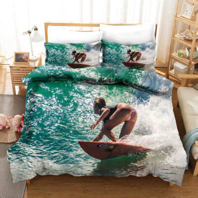 3D Beauty Wellen Landschaft Quilt Cover Set Bettwäsche Sets Kissenbezüge