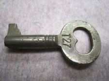 antique steamer trunk baggage luggage key corbin # t27 padlock lock hardware    
