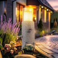 AußEnleuchte Solarlampe Stehleuchte Led Tischlampe Holz Gartenleuchte D 13,5 Cm
