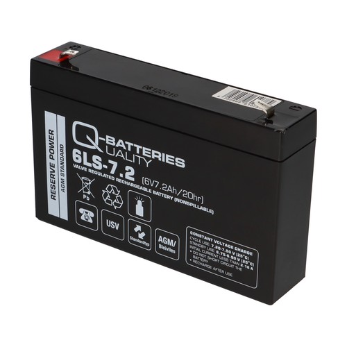 Q-Batteries AKKU 6V 7,2Ah Batterie Blei Gel PEG PEREGO SOLAR USV Notstrom 7Ah - Bild 7 von 8