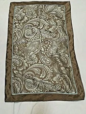 Home and Garden King Sz 19.5x35" Pillow Sham Polyester Paisley Dark Taupe Teal 