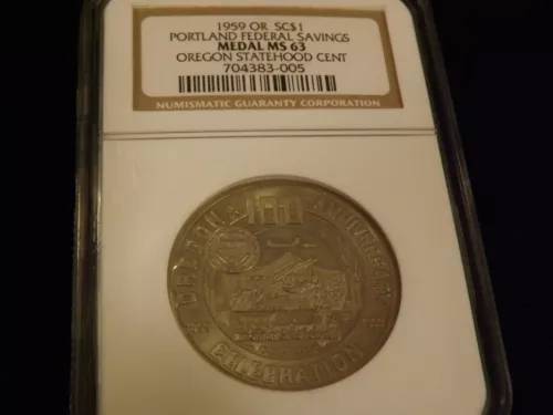 1959    Oregan Statehood Cent   NGC MS 63
