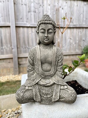 Yang Buddha Stein Statue | Orientalischer Mönch Outdoor Garten Ornament Dekoration