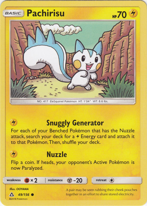 Pokemon - Pachirisu - 49/156 - Common - Sun and Moon Ultra Prism - NM
