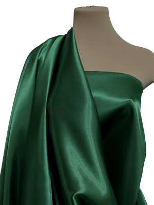 SATIN POLYESTER 60" T. EMERALD FABRIC BTY DRESSES, FORMAL WEAR , PAGEANT,