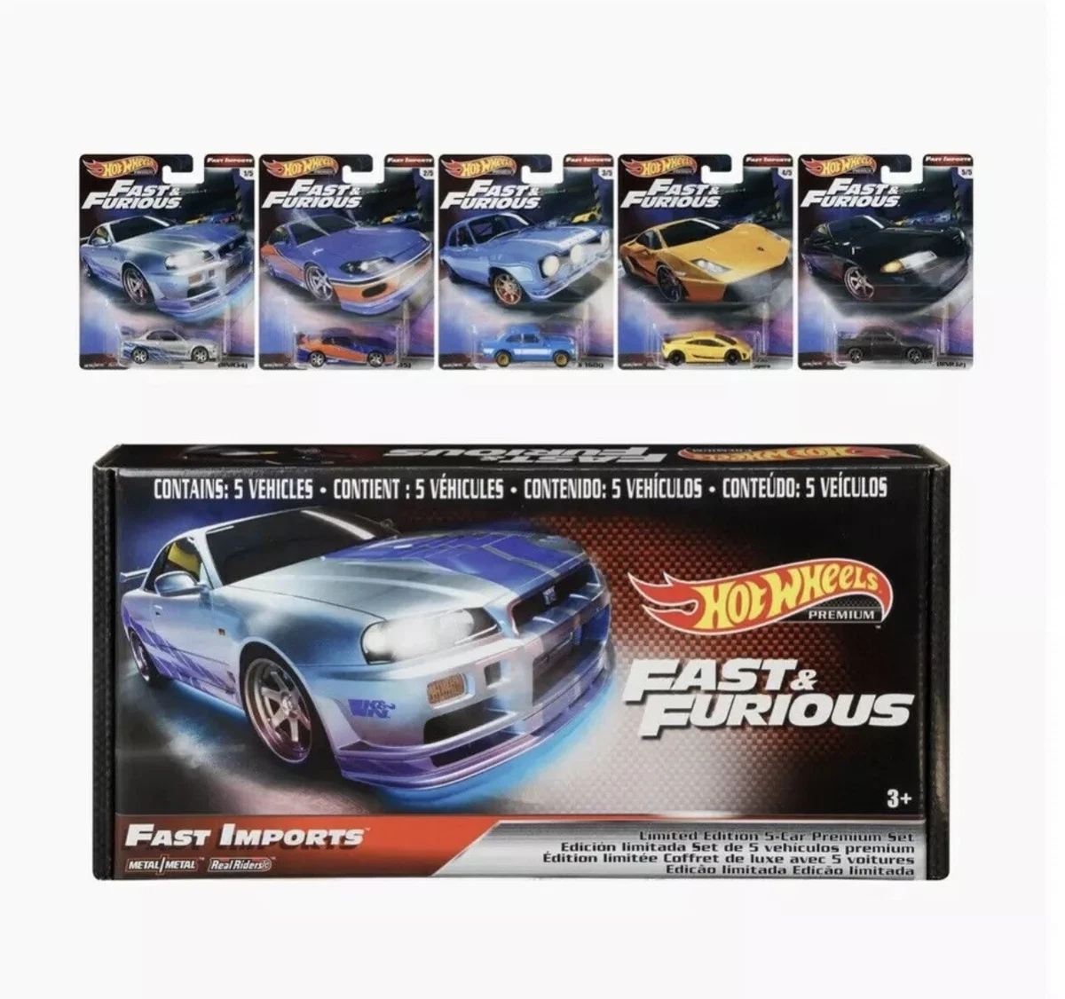 Hot Wheels Fast Imports Box Set Silvia Skyline Fast And Furious F&F R34 S15  R32