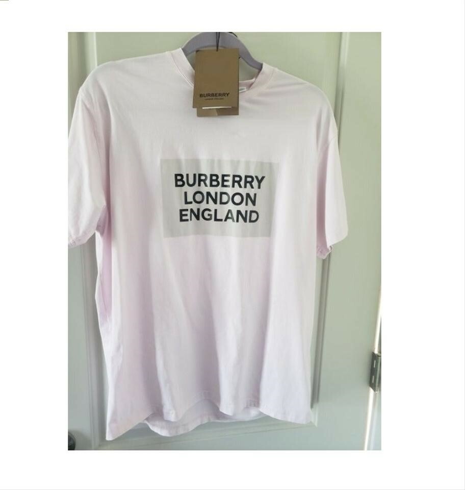 Burberry Logo Print Oversized T-shirt Pink Size M for sale
