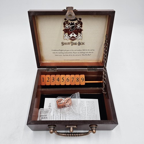 Front Porch Classics Circa SHUT-THE-BOX New Wooden 9 Number Dice Game with Case  - Picture 7 of 15