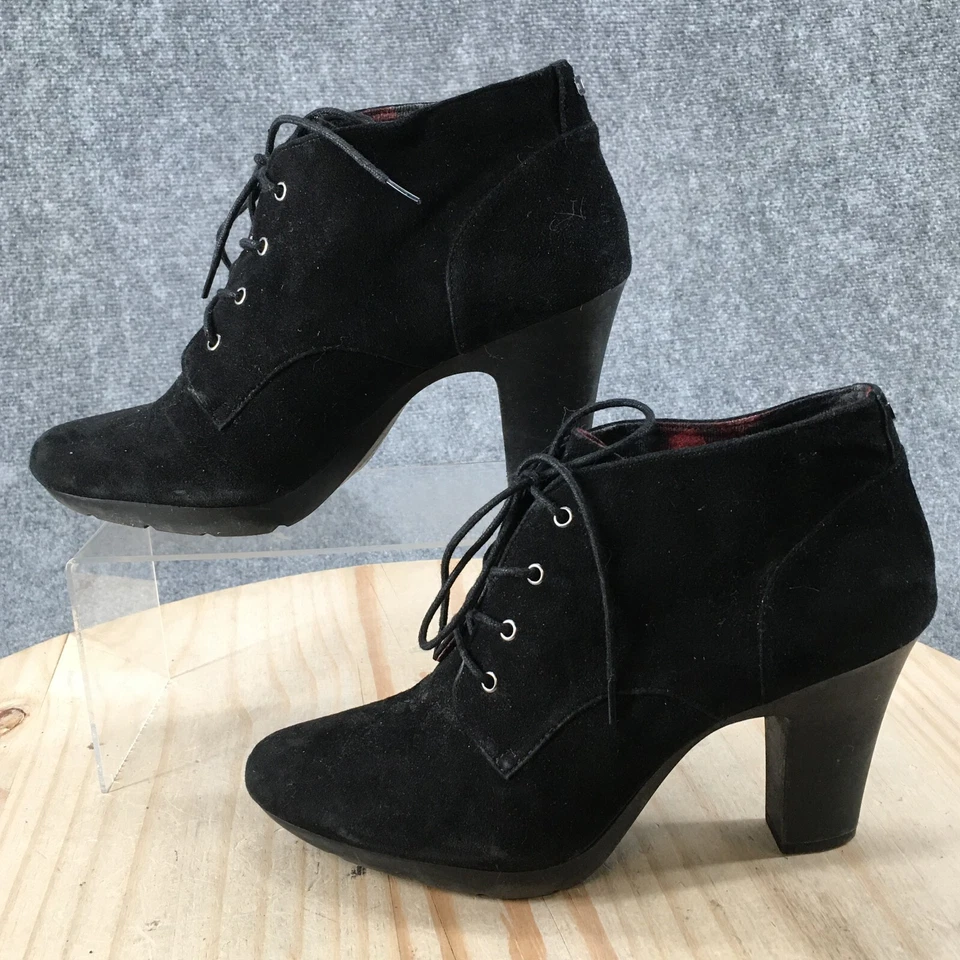 Botas Bandolino Mujer 10 M Garett Botines Tacones Negro Gamuza Con Cordones Foto 2 de 4