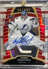 2019-20 UPPER DECK ALLURE ANDREI VASILEVSKIY, #38, AUTO, RED RAINBOW, LIGHTNING