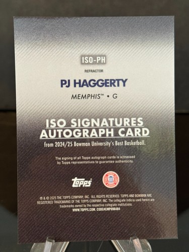2024-25 Bowman's Best U PJ Haggerty ISO Signatures Refractor Auto #ISO-PH - Picture 2 of 2